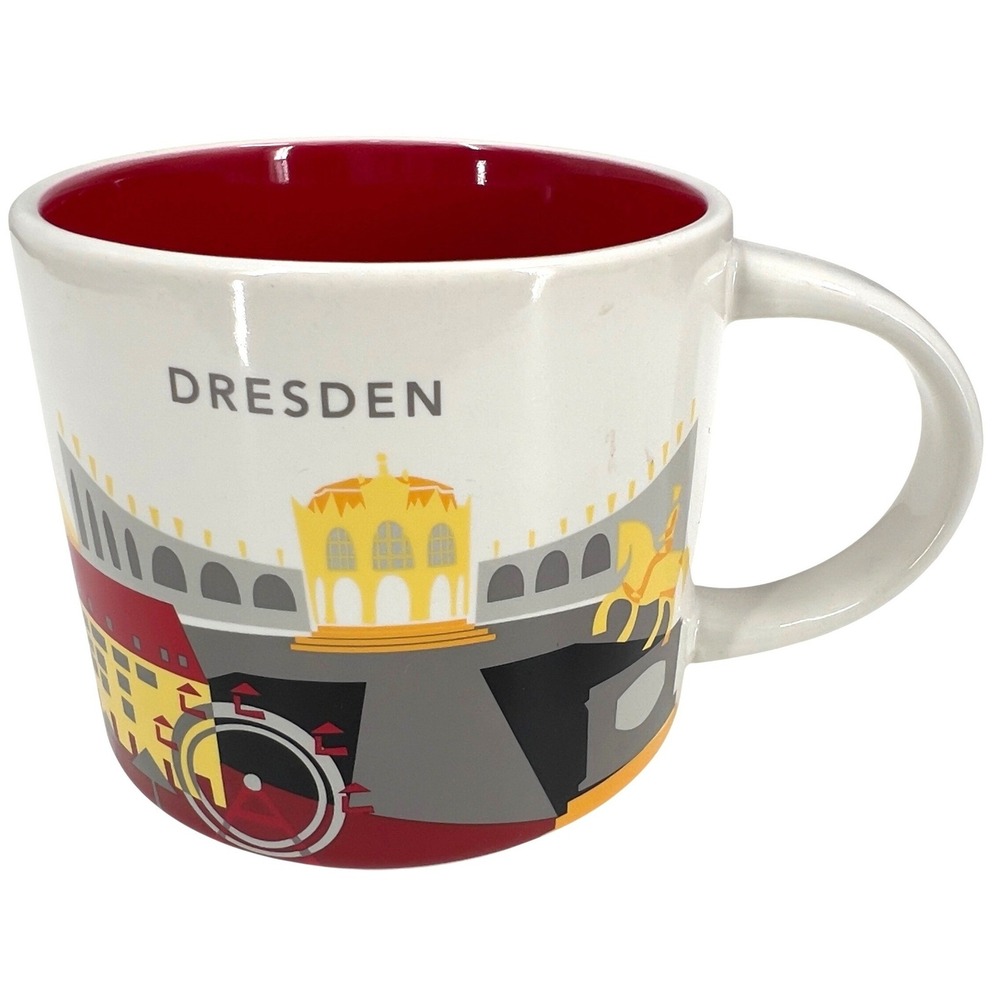 Starbucks Dresden You Are Here Collection Mug White Red Germany 14oz